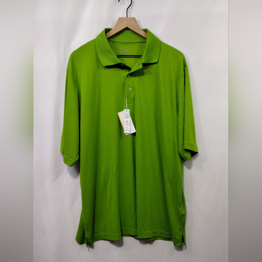 NWT Core 365 Polo Shirt Mens 2XL Green Golf Sport Casual Comfy Minimalist